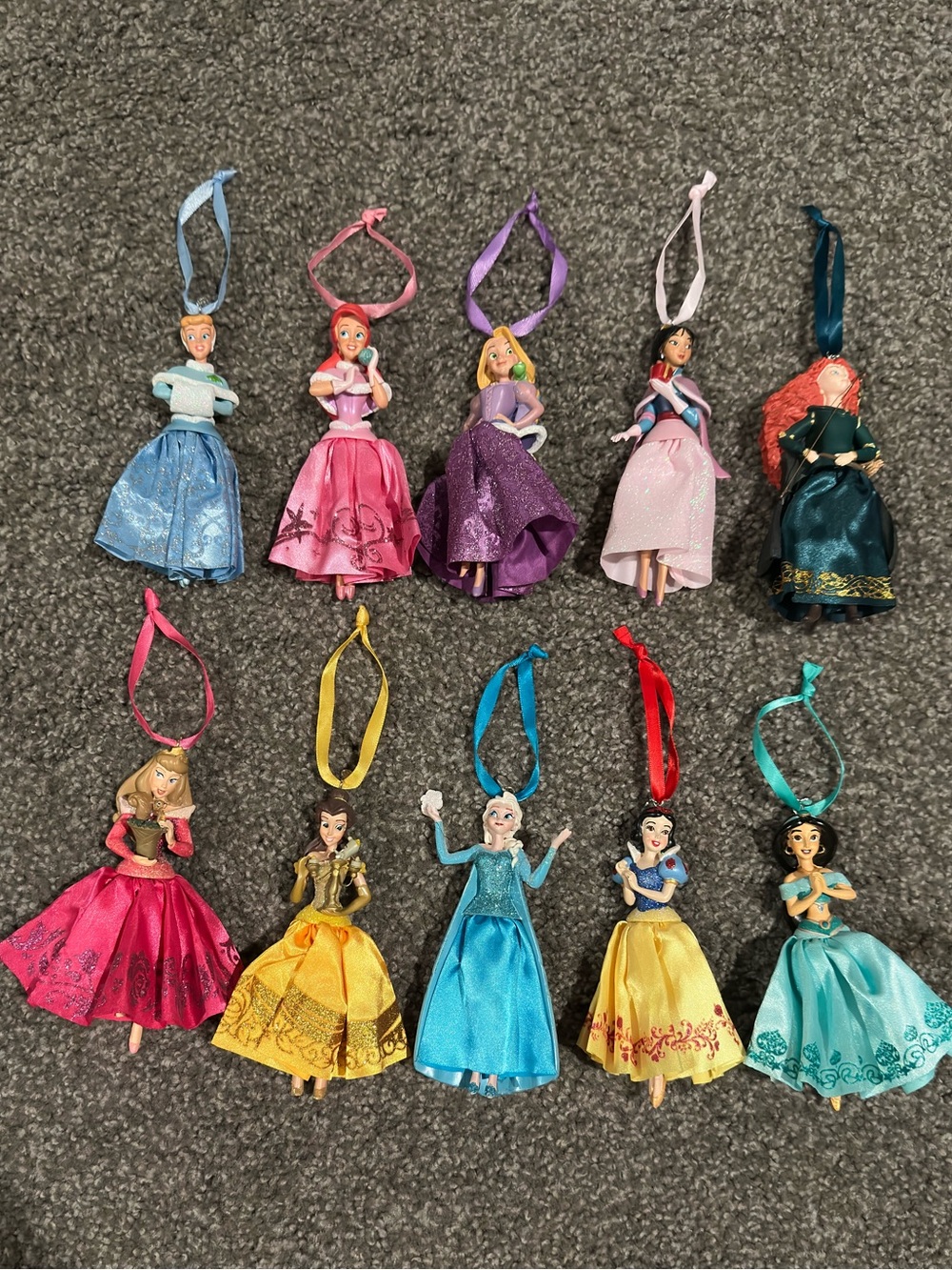 Lot of 10 Retired Disney Store Disney Princess Holiday Ornaments